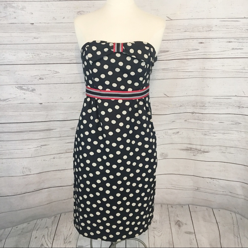 Anthropologie Maeve strapless polka dot dress